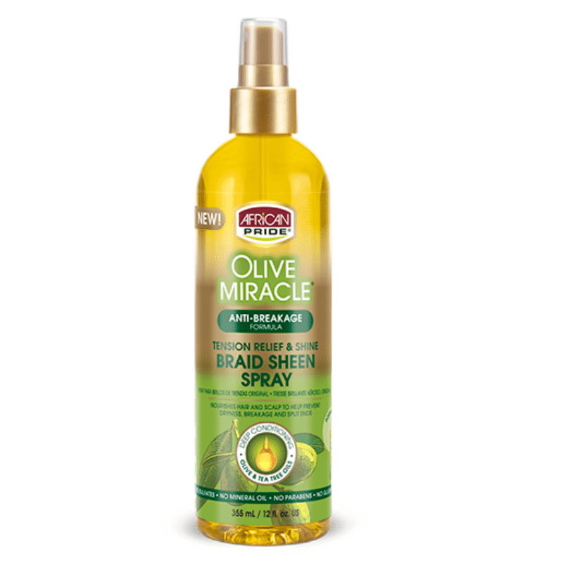 African Pride Olive Spray de brillance Pour Tresser 355 Ml