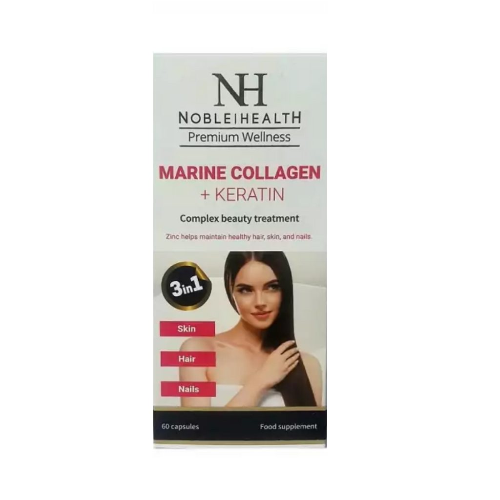 Noble Health Collagène Marin + Kératine - 60 Capsules