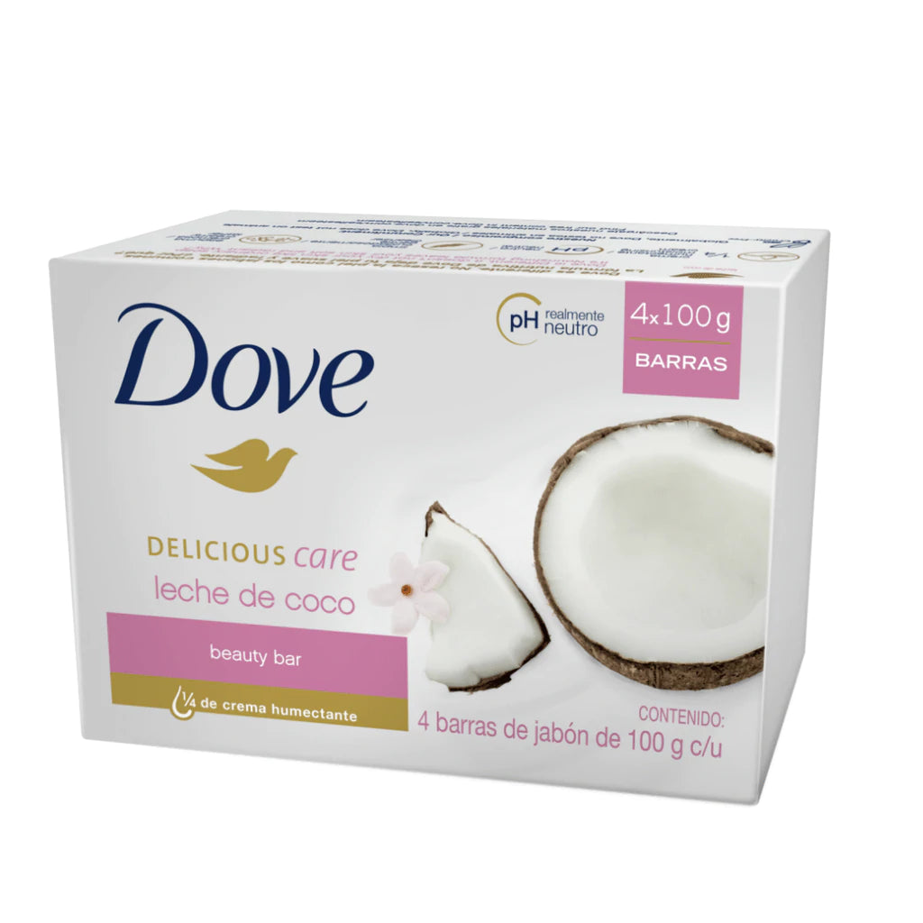 Dove Delicious Care Leche De Coco 4 Savons De 100 G