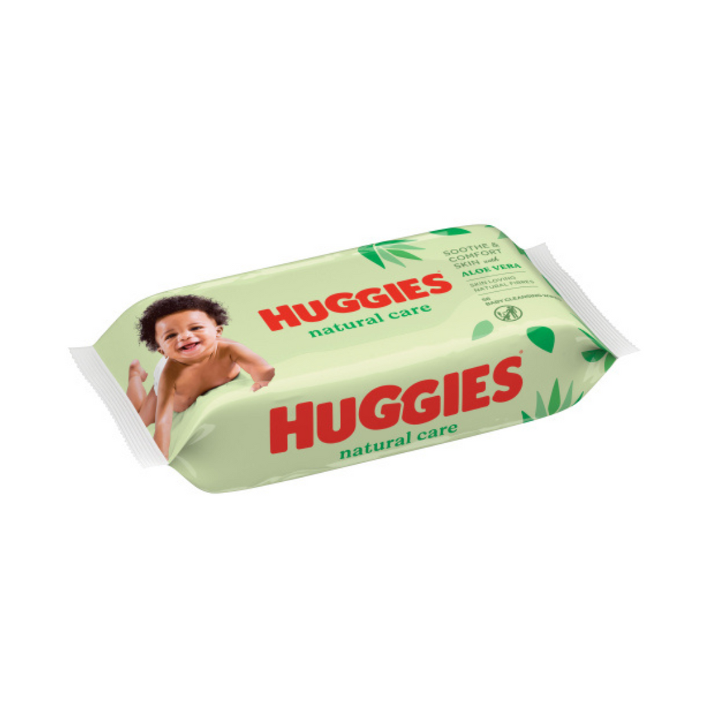 Huggies Pack de 10 paquets de Lingettes Natural Care AVEC ALOE VERA  56*10=560 unités à prix pas cher